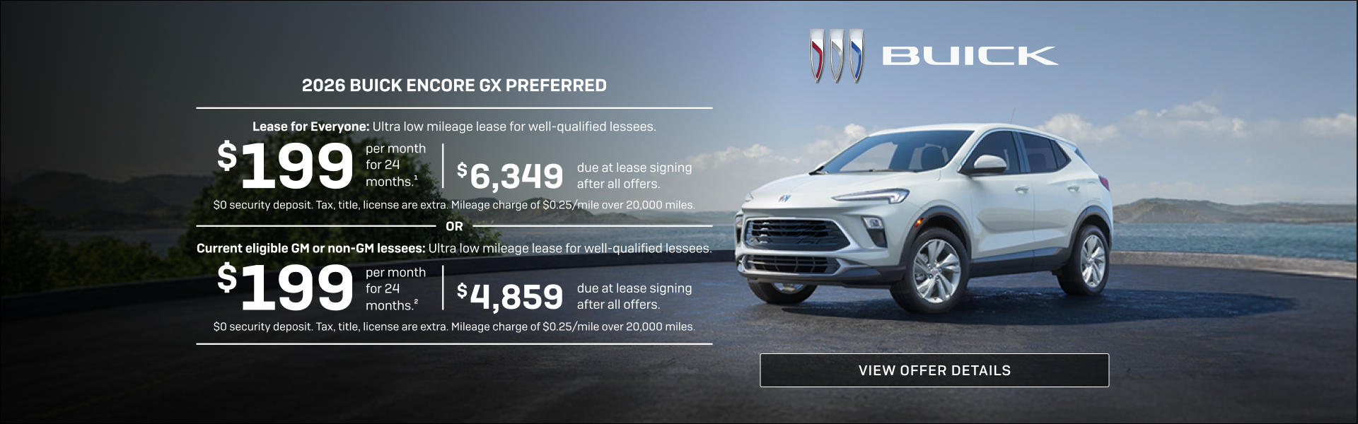 Lease for Everyone: Ultra low mileage lease for well-qualified lessees.

$199 per month for 24 mo...