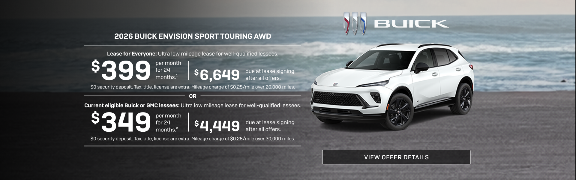 Lease for Everyone: Ultra low mileage lease for well-qualified lessees.

$399 per month for 24 mo...